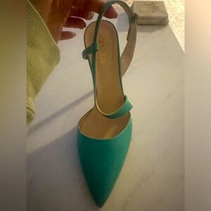 Italian teal pumps